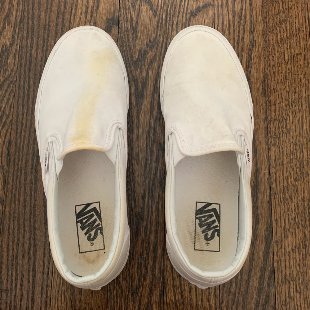 White Slip on Vans